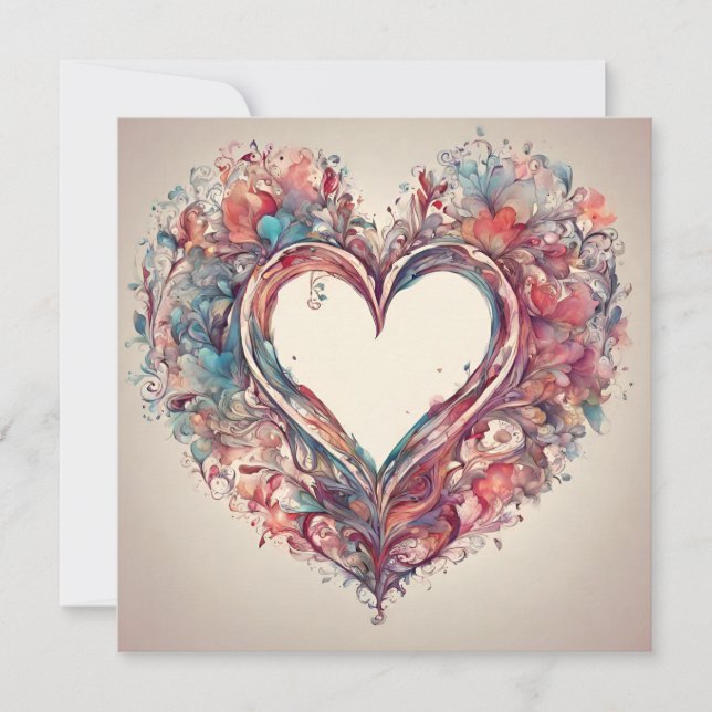 Coeurs - aquarelle peinture cardiaque (Devant)