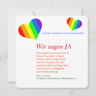 Cœurs Arc-en-Ciel Invitation