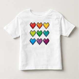 Coeurs arc-en-ciel Pixel joyeux - T-shirt novice