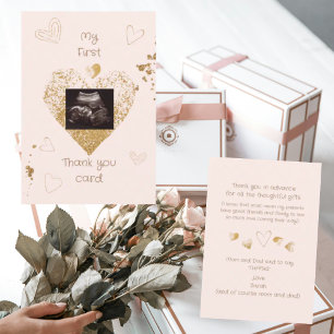 Coeurs bleus Mon 1er Carte de remerciements drôle