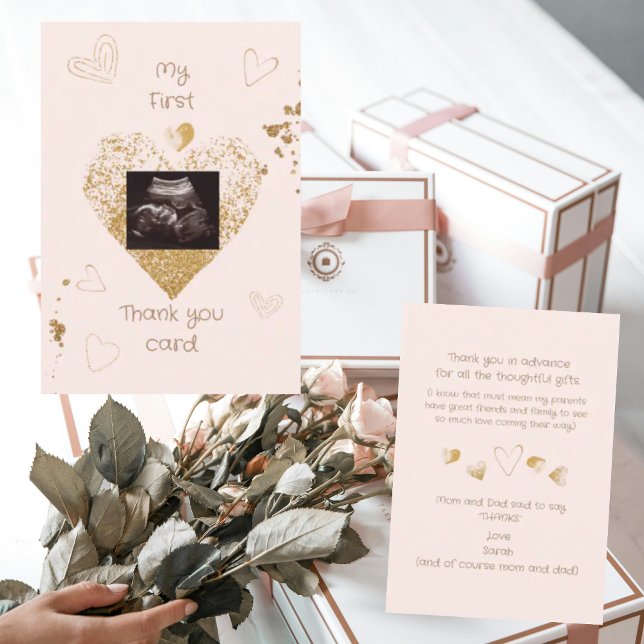 Coeurs bleus Mon 1er Carte de remerciements drôle (Créateur téléchargé)