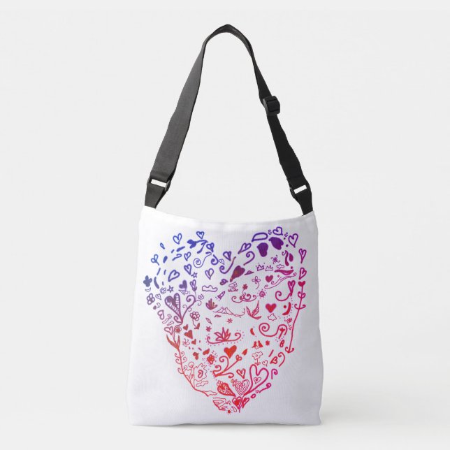 Coeurs cardiaques Dessin tout-sur-impression Sac d (Devant)