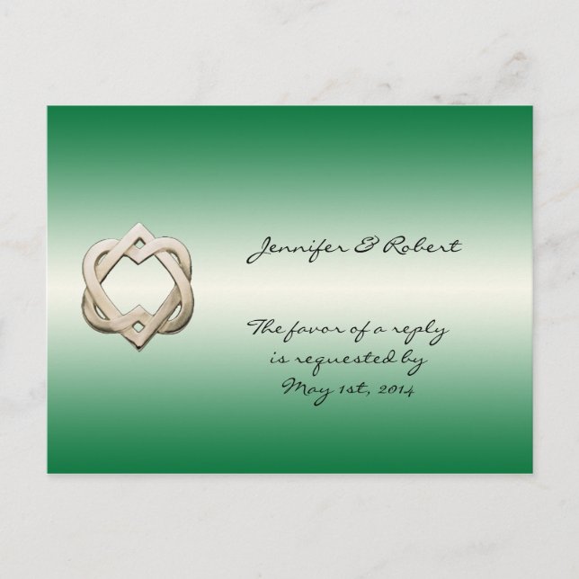 Coeurs celtiques sur carte postale RSVP Gradient V (Devant)