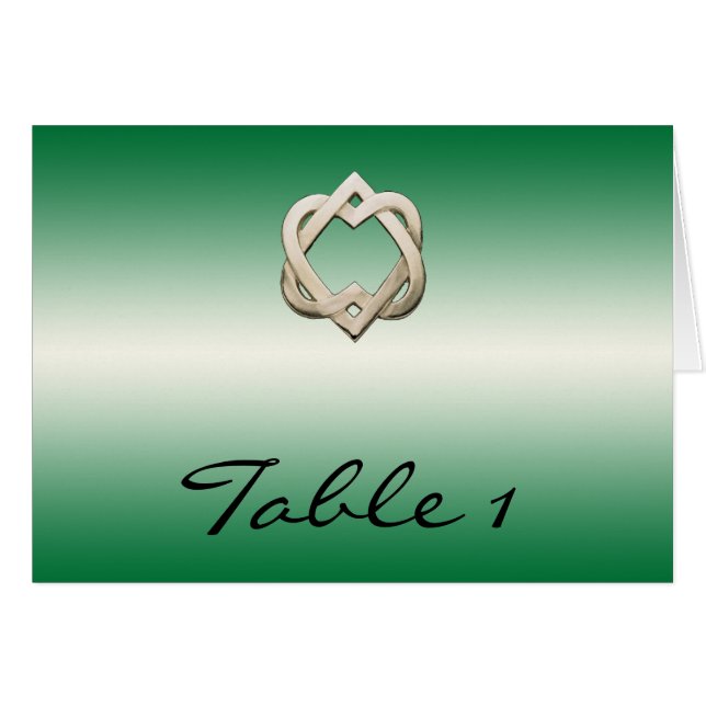 Coeurs celtiques sur le nombre vert de Tableau de (Devant Horizontal)
