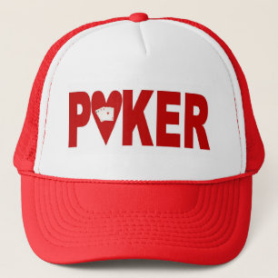 Coeurs chanceux de casquette de joueur de poker de