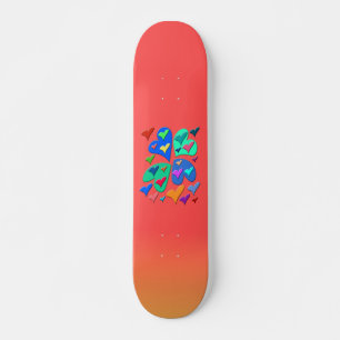 Coeurs colorés Planche de Skateboard