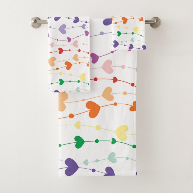 Coeurs colorés Salle de bain Motif (En situation)