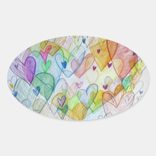 Coeurs communautaires Aimer Stickers Art Étiquette (Devant)