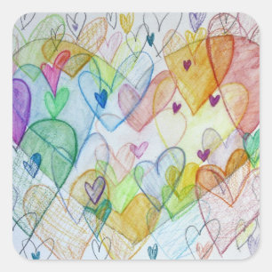 Coeurs communautaires Aimer Stickers Art Étiquette