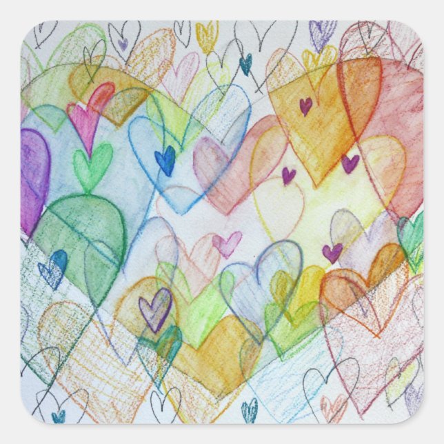 Coeurs communautaires Aimer Stickers Art Étiquette (Devant)