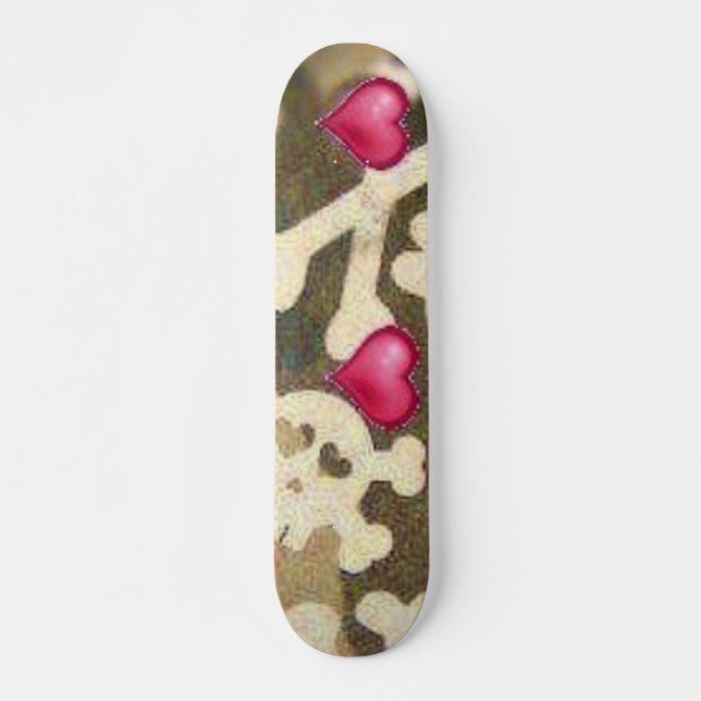 Coeurs/crânes Camo Look Skateboard (Devant)