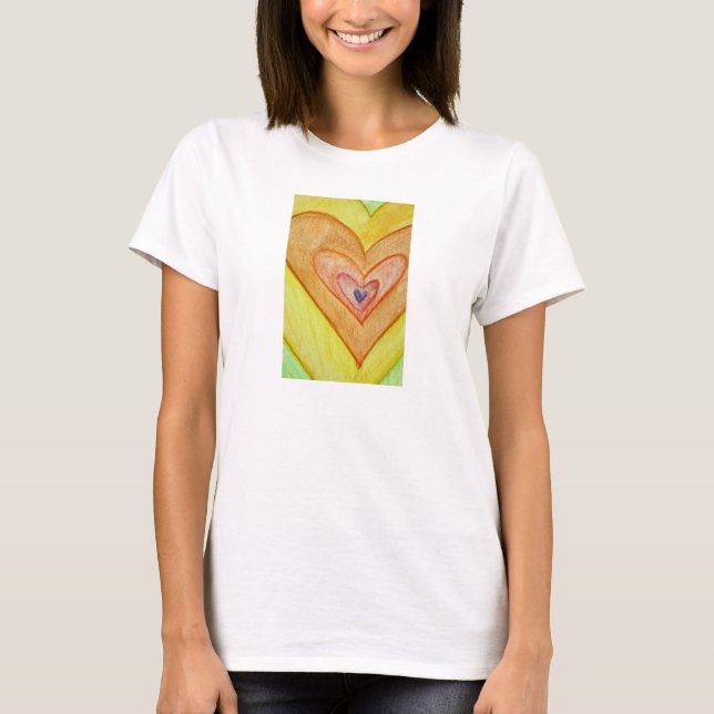 Coeurs d'amitié d'or T-shirt d'amour personnalisé (Devant)