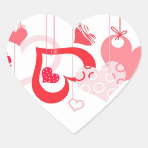 Coeurs d'amour accrocher Sticker Valentine