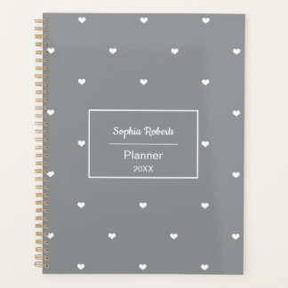 Cœurs d'amour blancs motif gris