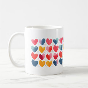 Coeurs d'amour colorés mug