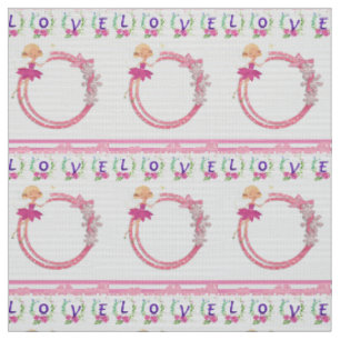 Coeurs d'Amour Fée Rose Tissu Floral