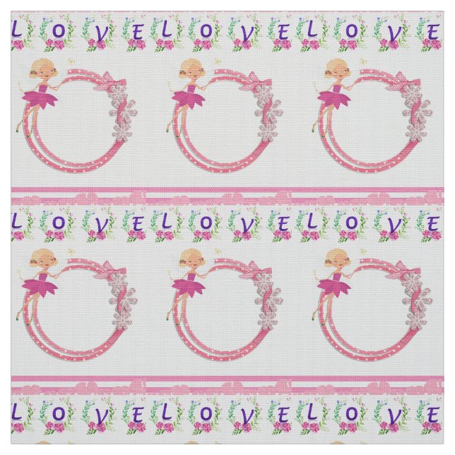 Coeurs d'Amour Fée Rose Tissu Floral (Échantillon)