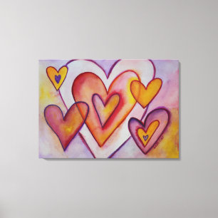 Coeurs d'amour interversible Peinture de toile Imp