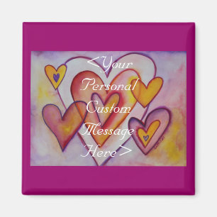 Coeurs d'amour intervertissants Magnets personnali