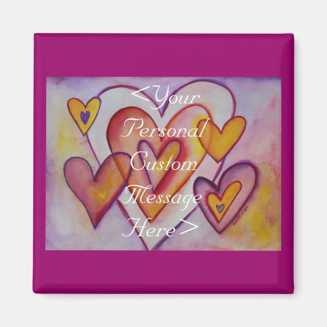 Coeurs d'amour intervertissants Magnets personnali (Devant)