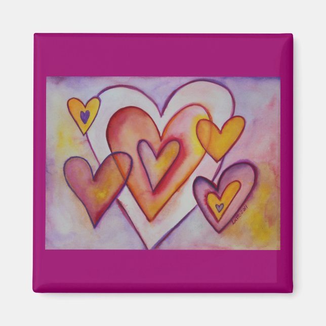 Coeurs d'amour intervertissants Magnets personnali (Devant)