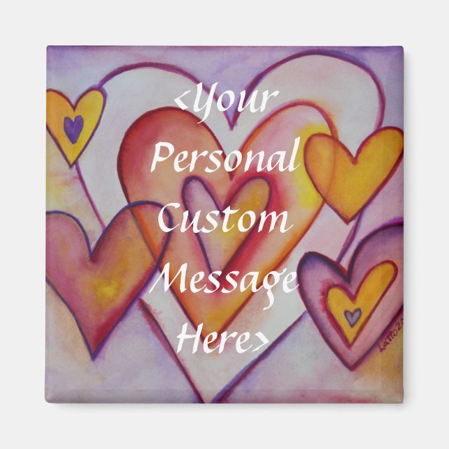 Coeurs d'amour intervertissants Magnets personnali (Devant)