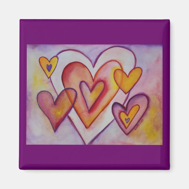 Coeurs d'amour intervertissants Magnets personnali (Devant)