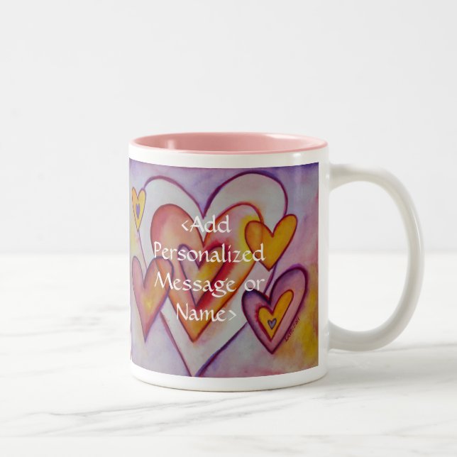 Coeurs d'amour intervertissants Mugs personnalisés (Droit)