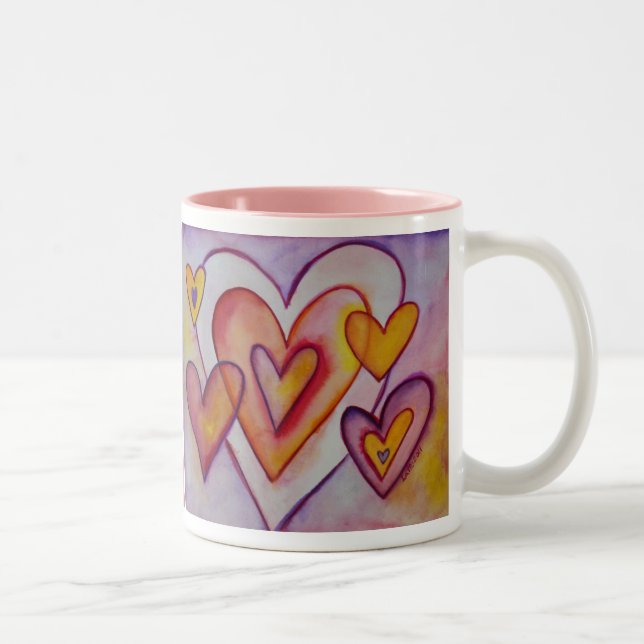 Coeurs d'amour intervertissants Mugs personnalisés (Droit)