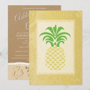 Coeurs d'ananas tropicaux Invitations de mariage