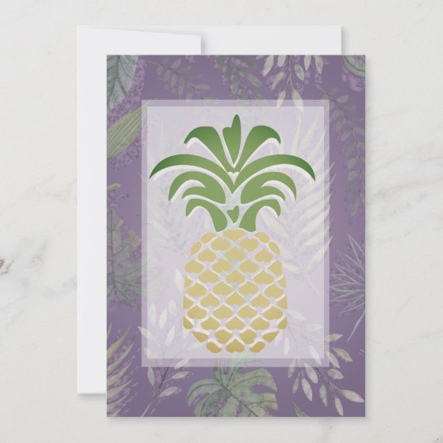 Coeurs d'ananas tropicaux Invitations de mariage (Devant)