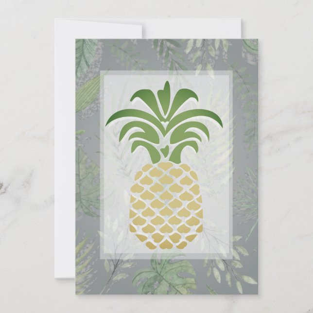 Coeurs d'ananas tropicaux Invitations de mariage (Devant)