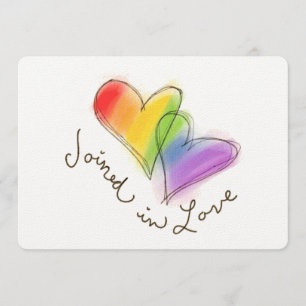 Coeurs d'arc-en-ciel associés au faire-part
