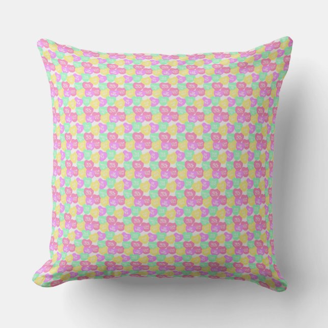 Coeurs de bonbons Lancer Oreiller (Recto)