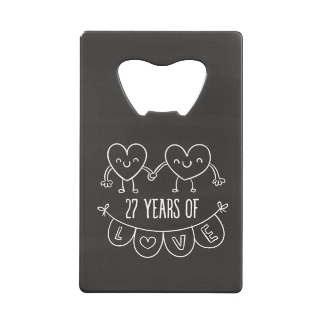 Coeurs de calèche-cadeaux du 27e anniversaire (Devant)