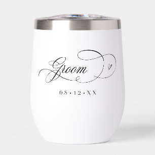 Coeurs de calligraphie ornée Groom Black ID1025