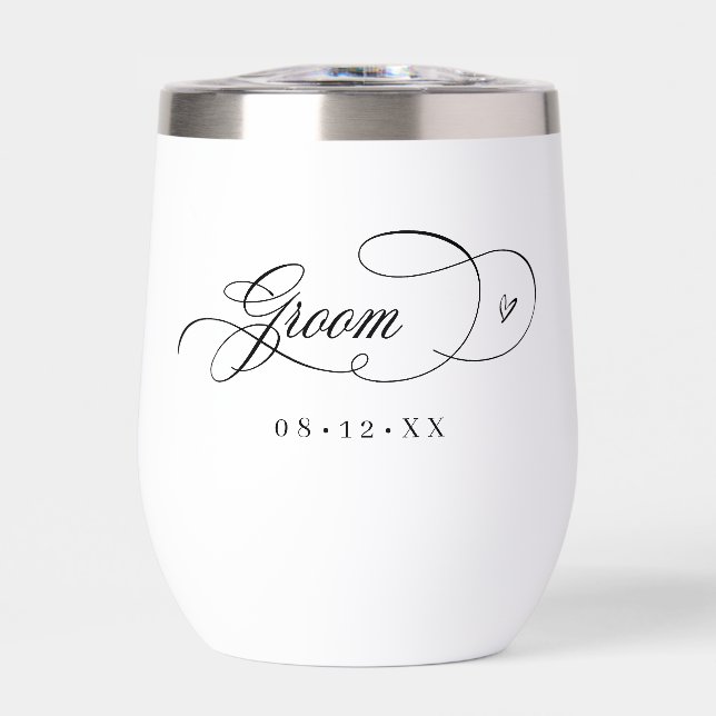 Coeurs de calligraphie ornée Groom Black ID1025 (Avant)