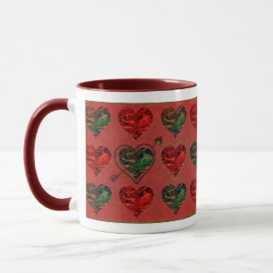 Coeurs de camouflage militaire de Valentine - Mug 