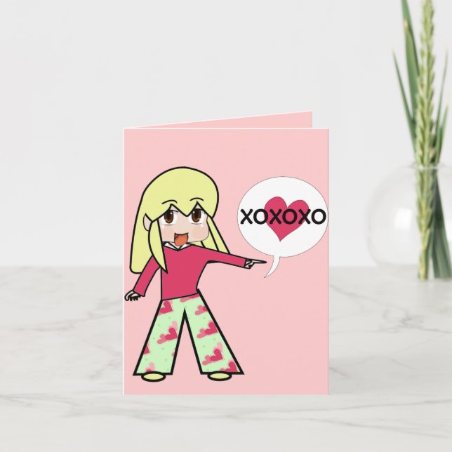 Cœurs de Chibi Saint-Valentin Merci XOXOXO (Devant)