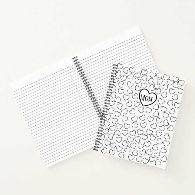 Coeurs de coloration Carnet spirale pour maman (Intérieur)