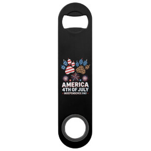 Cœurs de drapeau américain léopard Mignon 4 juille