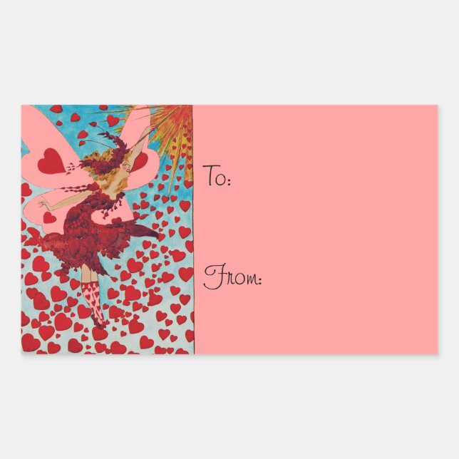Coeurs de fée CHANGER DE COULEUR ~ Stickers Carrés (Devant)