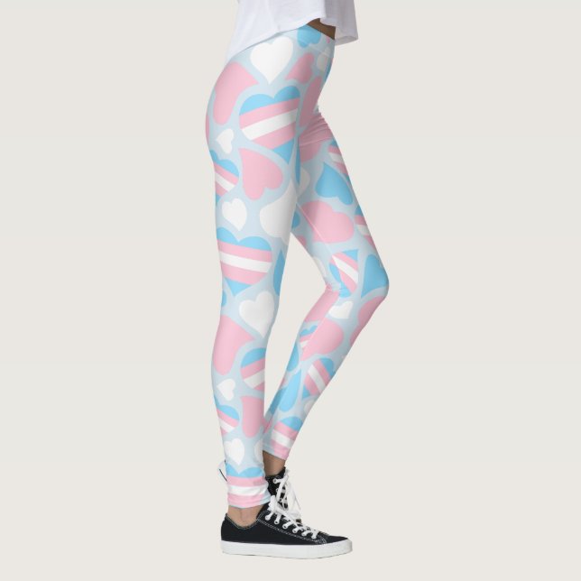 Coeurs de fierté transgenre Leggings Motifs (Droite)