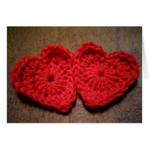 Coeurs de fils crochet sur bois fait main