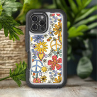 Coeurs de fleurs hippies Super rétro