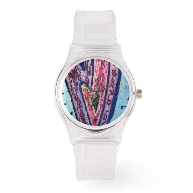 Coeurs de foi rose et bleu montres de conception p (Recto)