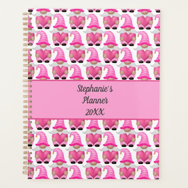 Cœurs de gnomes roses Bois scandinave Mignon  (Devant)