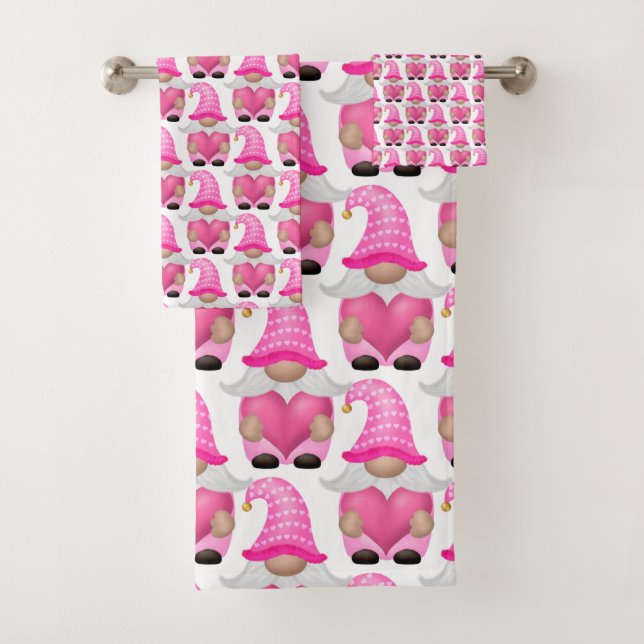 Cœurs de gnomes roses Forêt scandinave Mignon (En situation)