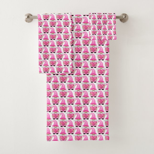 Cœurs de gnomes roses Forêt scandinave Mignon (En situation)