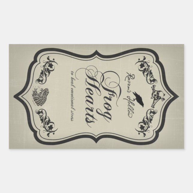 Coeurs de grenouille Halloween Sticker Étiquette (Devant)